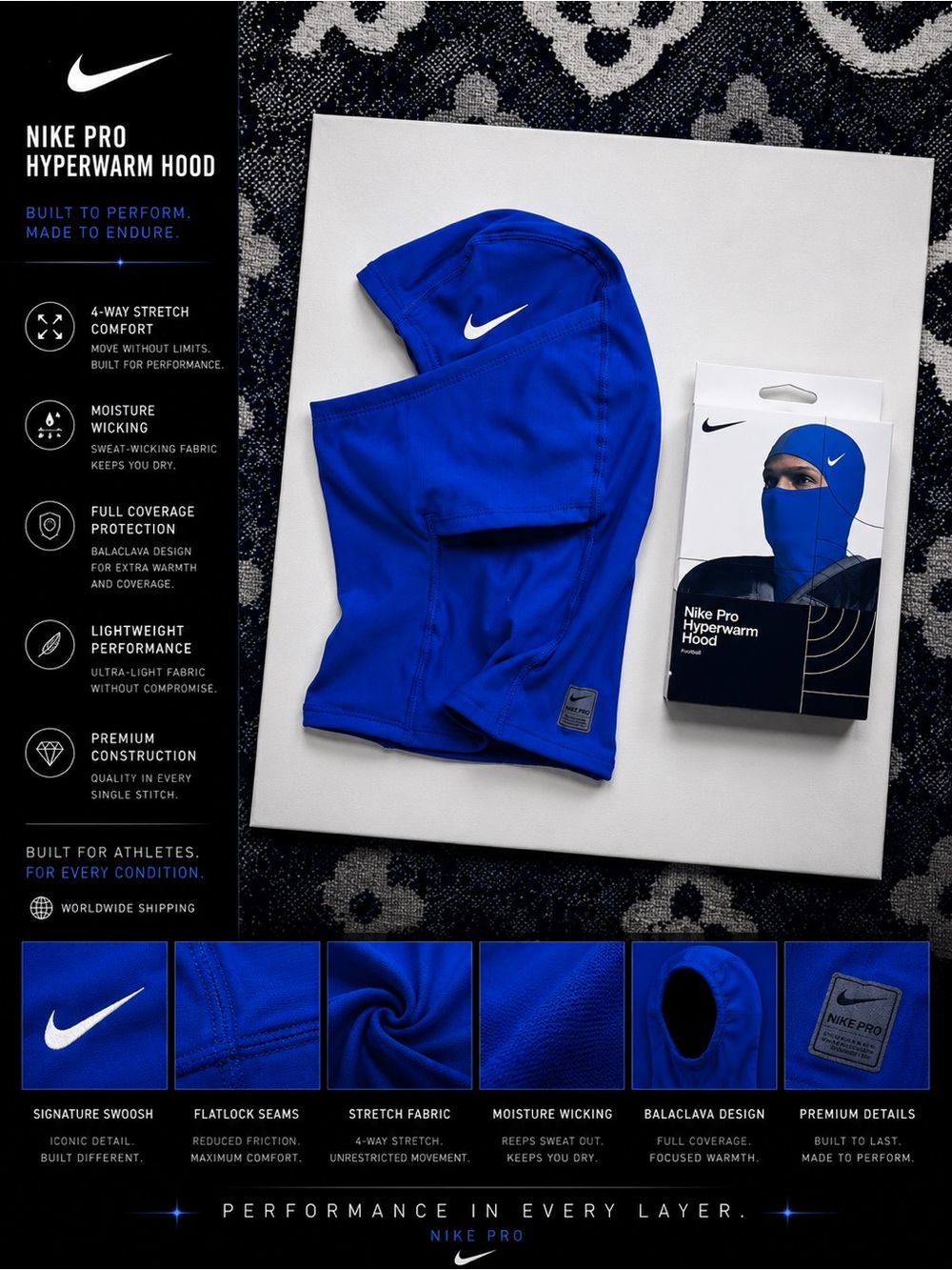 Nike Hyperwarm Hood - Bright Blue Balaclava